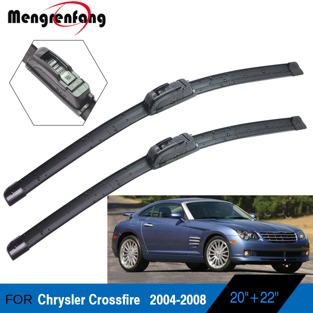 

2 X Car Front Windscreen Wiper Blades Soft Rubber Frameless Wiper For Chrysler Crossfire 2004 2005 2006 2007 2008