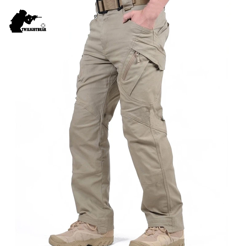 New Men's Stretch Tactical Pants Multiple Pocket Military Cotton Urban Combat Pant Men Slim Work Ca