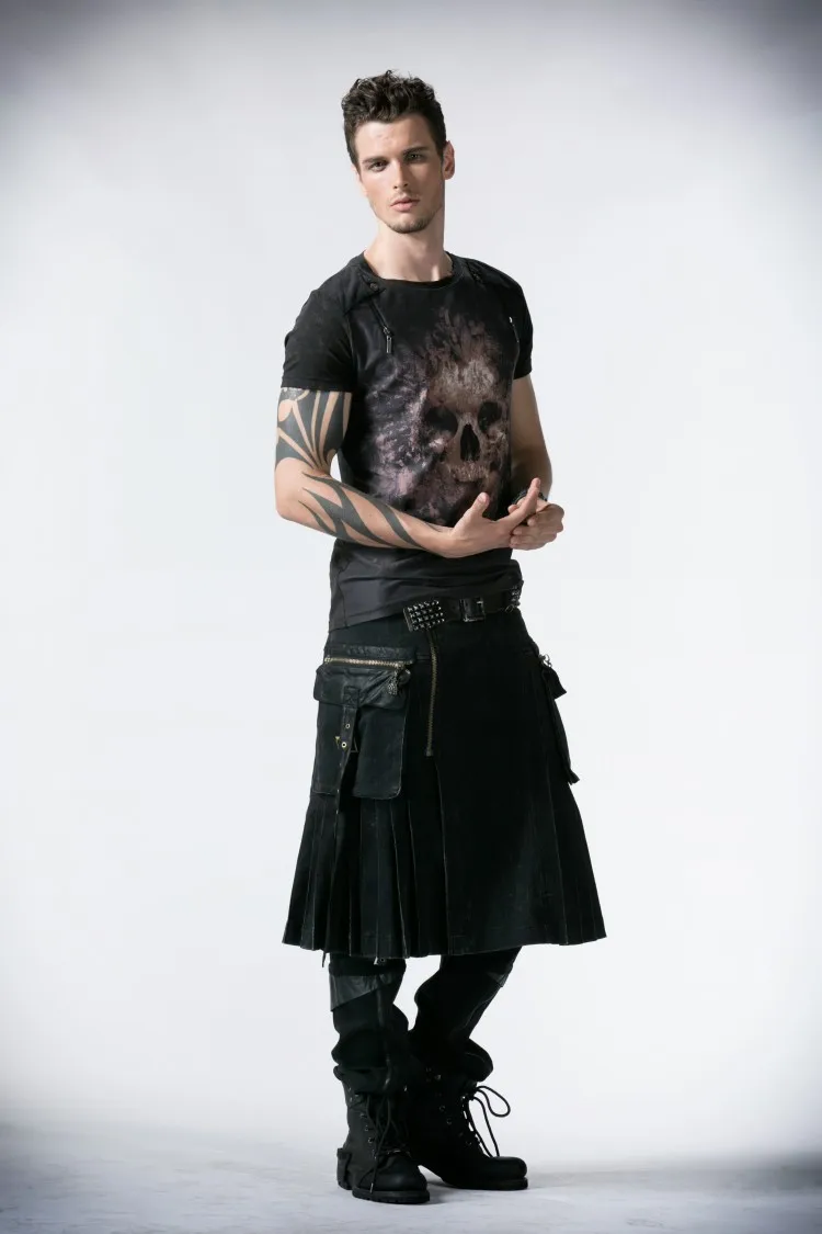 Панк рейв индивидуальная Мужская юбка с особенным дизайном