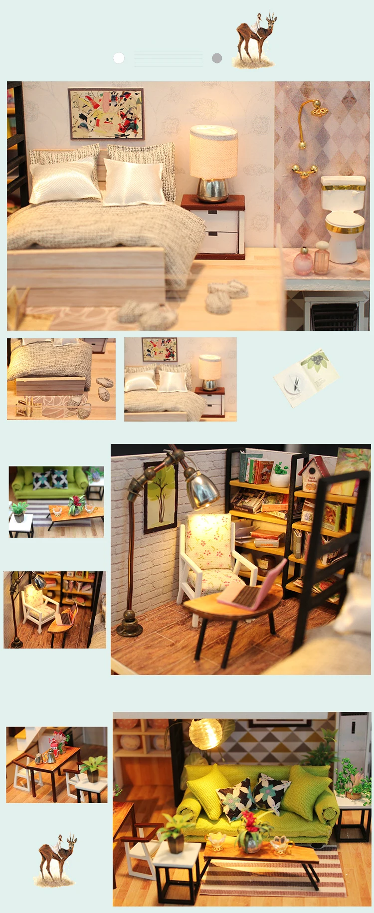 Romantic Nordic DIY 3D Miniature Loft Kit