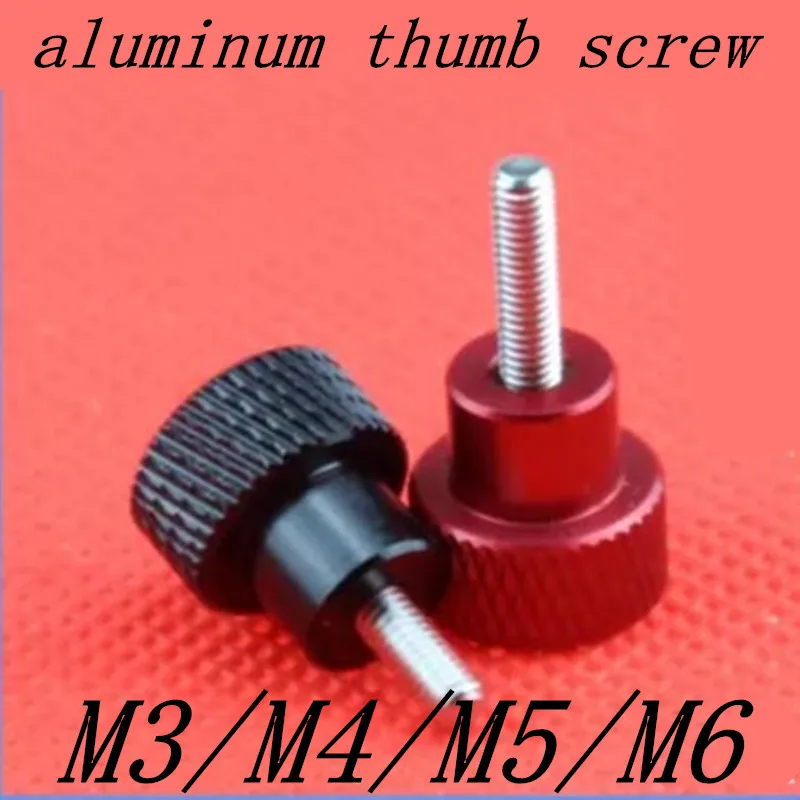 

10PCS 5PCS Aluminum Thumb Screw M3 M4 Aluminum Knurled Head staniless steel thread Hand tighten Thumb Screws