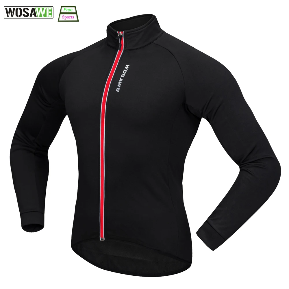 

WOSAWE Cycling Jersey Winter Spring Thermal Long Sleeve Mountain Bike Windproof Road Cycling Bicycle Motocross Jersey Sport Wear