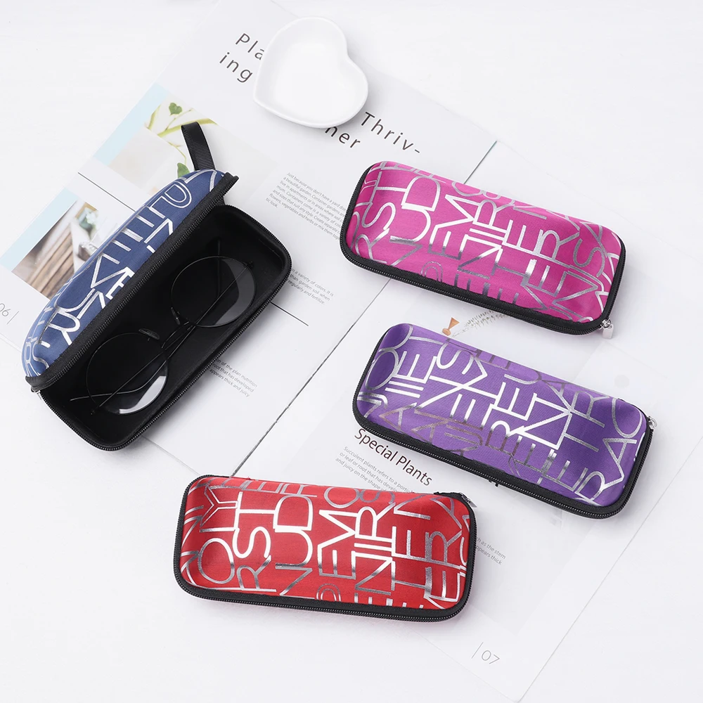 

4 Colors Fashion Sunglasses Box Eyewear Box Stone Pattern Zipper Simple Style Portable EVA Glasses Case Protective Storage Box
