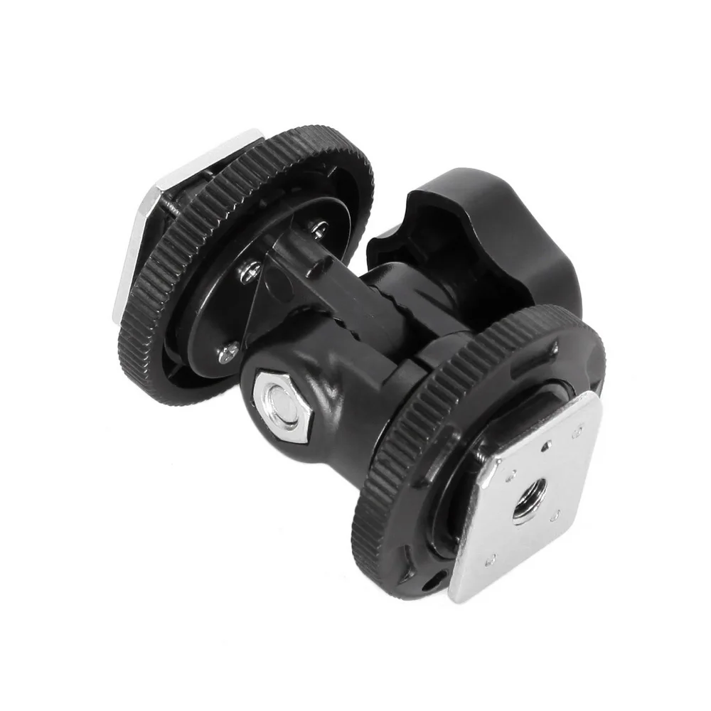 Meking Rotatable Swivel Bracket with Dual Cold Shoe for LED Video Light