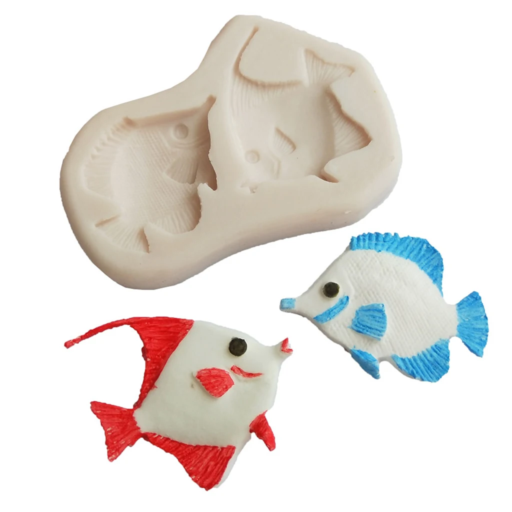 Food Shaping Tools Kiss Fish 3D Silicone Molds Fondant Cake Chocolate Shaping MOULDS Kitchen Tools 1Set/2pcs