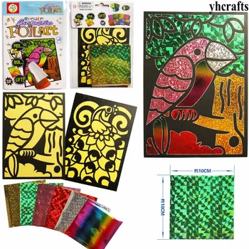 

4bagsLOT.Colored laser stickers puzzle cards Paper crafts Early learning educational toys Kindergarten crafts Handmade toys