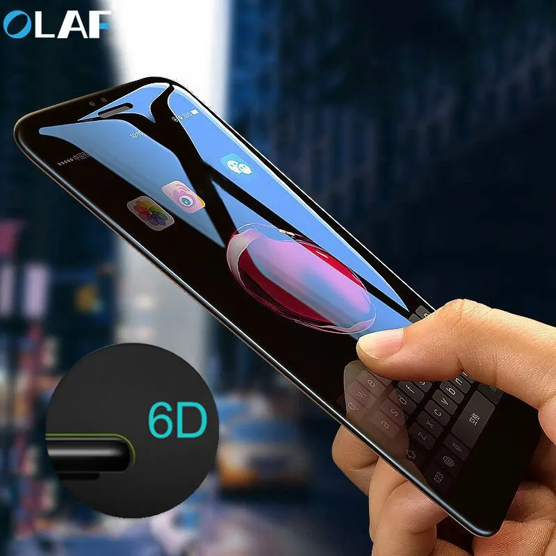Goede OLAF 6D 9 H Hardheid Gebogen Rand Gehard Glas voor iPhone 7 Glas voor iPhone 6 Glas 6 s 8 X Plus 360 Volledige Cover Screen Protector