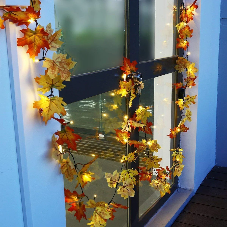 

1M 2M 3M 4M Maple Leaf LED Fairy Garland String Light Battery Operated Christmas Holiday Wedding Party Home Decoration lights