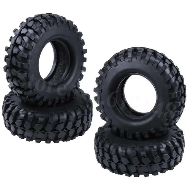 Cheap 4PCS Rubber 106mm RC 1/10 Rock Crawler Tires With Foam Inserts ID: 52mm Width:36mm For Remote Control Car Tyres