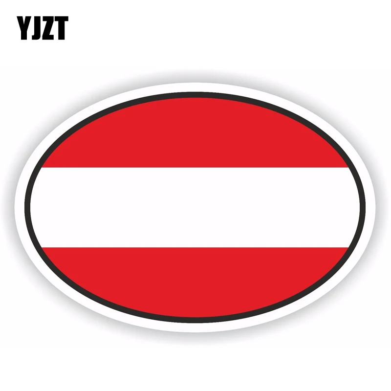 

YJZT 12.3CM*8.1CM Car Styling Reflective Motorcycle Austria Flag Oval Decal Car Sticker 6-1815