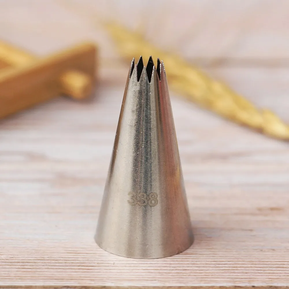 

#338 Open Star Piping Nozzle Pastry Cookies Tools Icing Tips Cake Decorating Cupcake Medium Size Piping Head