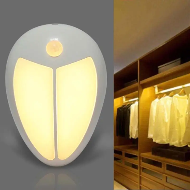 

5 LED Night Light Mini Wireless IR Motion Sensor Light Wall Cabinet Wardrobe Drawer Lamp AAA Battery Bedroom Closet Wall Lamp