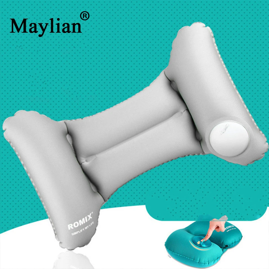 Romix Travel Press Inflatable Pillow Car Outdoor Travel Waist Pillow