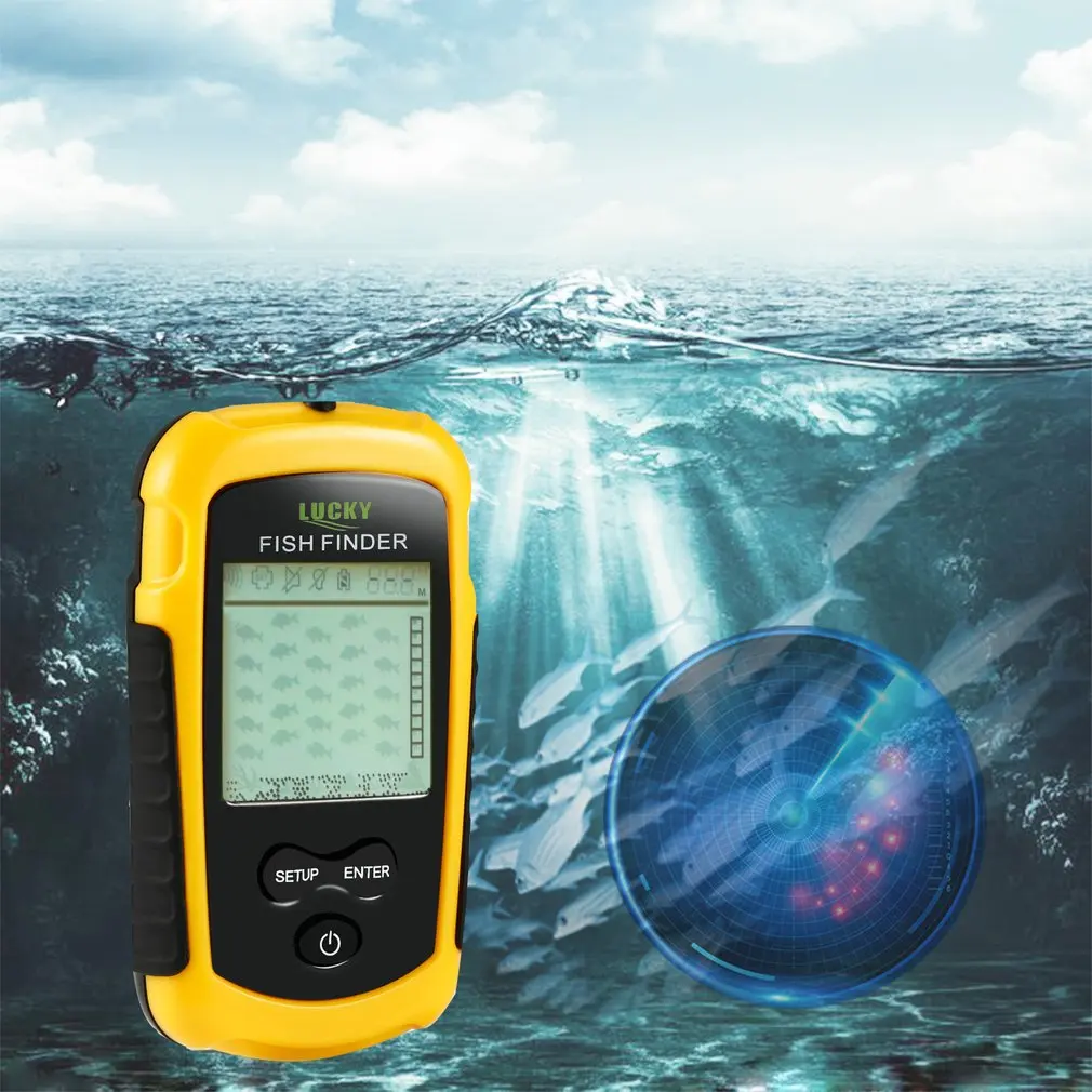 

Ultrasonic Sonar Portable Practical Wireless Fish Pusher Finder Detector 2 inch Backlight Display Adjustable Sensitivity