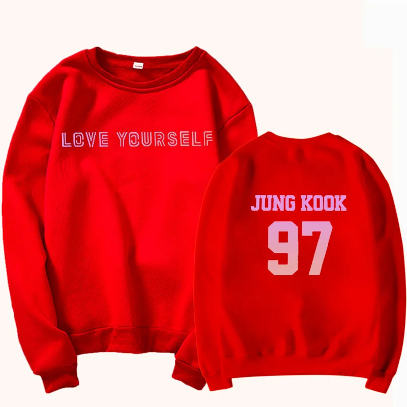 Толстовка унисекс Jung Kook 97, толстовка kpop jung kook 97, толстовка love yourself, кофта K-POP, Толстовка XL для повседневной носки