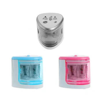 

Pencil Sharpener Student Electric Double Hole Automatic Pencil Planer Battery Pencil Sharpener with Safety lock Drop Shipping