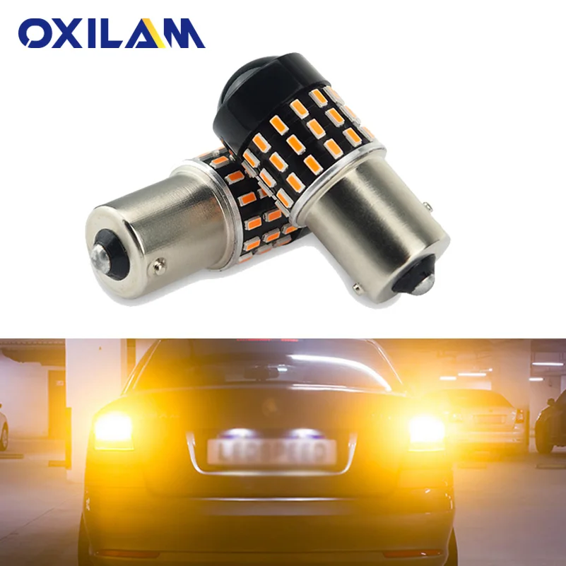 OXILAM 2Pcs PY21W P21W Bulb LED Car Turn Signal font b Lamp b font Light 1156
