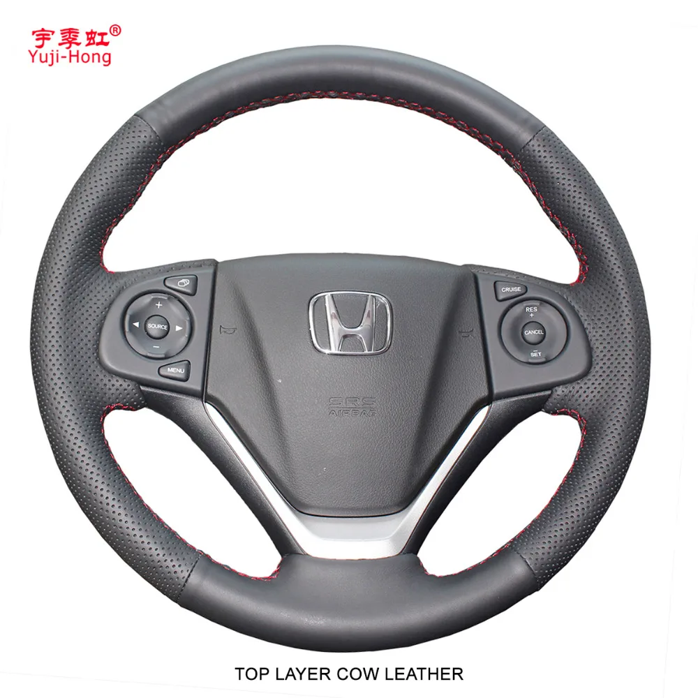 Yuji-Hong Top Layer Genuine Cow leather Car Steering Wheel Covers Case for HONDA CRV 2012-2015 Crider Hand-stitched Cover | Автомобили и
