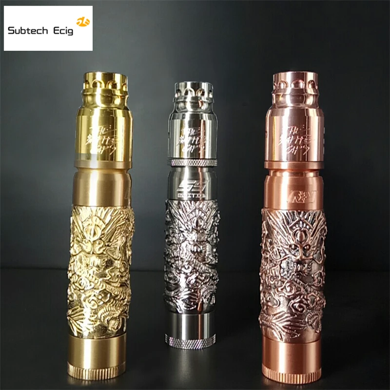 

New arrival AV dragon Mechanical Mod with Comp Lyfe RDA E cigarette kit 18650 Mech MOD 24mm diameter Avid lyfe mod Kit vape pen