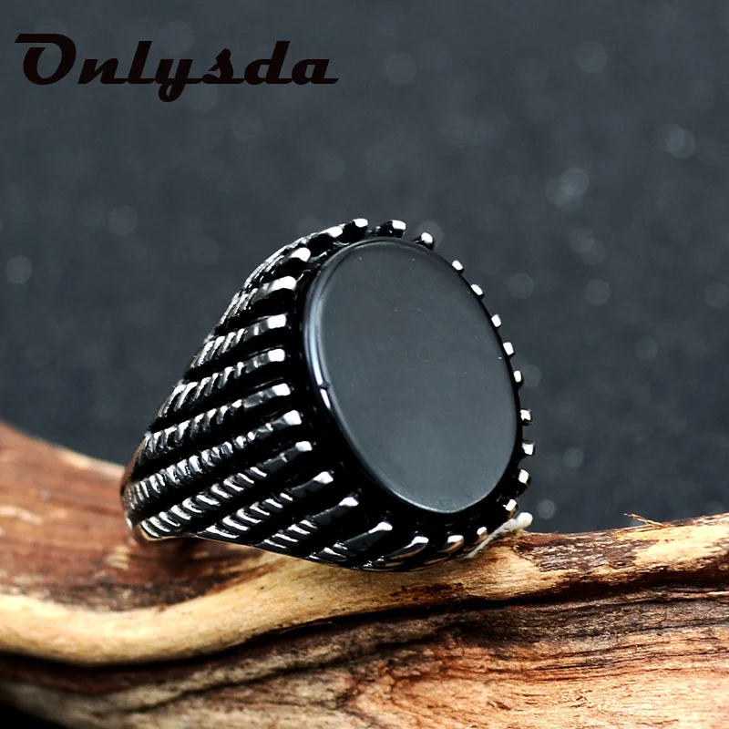 

Onlysda Fashion Flower Band Oval Natural Stone Rings For Women Vintage Look Antique Silver Color Men Jewelry Party Gifts OSR130