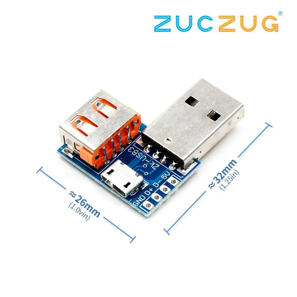 Стандартный Переходник USB Мама папа Micro на 4P плата адаптера терминала 2 54