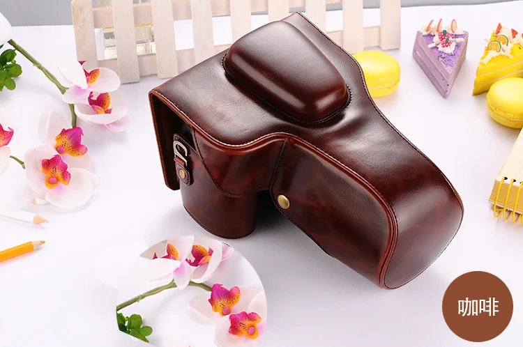 New Pu Leather Video Camera Bag Case For Canon EOS 1100D 1200D 1300D 550D with18-55/105/200mm Lens Retro Vintage Camera Bag cute camera bags