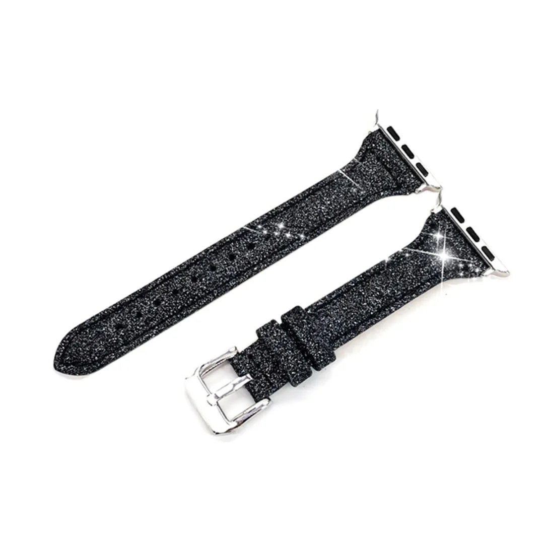 Glitter Bracelet Belt Genuine Leather Band for Apple Watch 42MM 38MM Replacement Strap for iWatch 3 2 1 Wristband