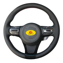 Braid on the Steering Wheel Cover for Kia K5 Optima 2014 2015 leather steering wheel case funda volante car styling braid handle