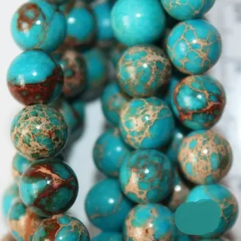 

Sea Sediment Imperial Jasper Beads - Round 8 mm Gemstone Beads - Full Strand 16", 48 beads, item 6