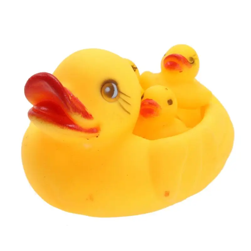 4 шт. сжимающая звучащая игрушка для купания, развивающие игрушки, плавающие в воде резиновые утки, Детская развивающая игрушка, милые утки