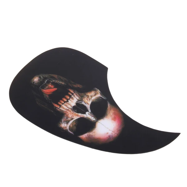 PVC Adhesive Pickguard Scratch Plate for Guitar -PVC Material Black with Skull Pattern Protect Guitar from Scratching