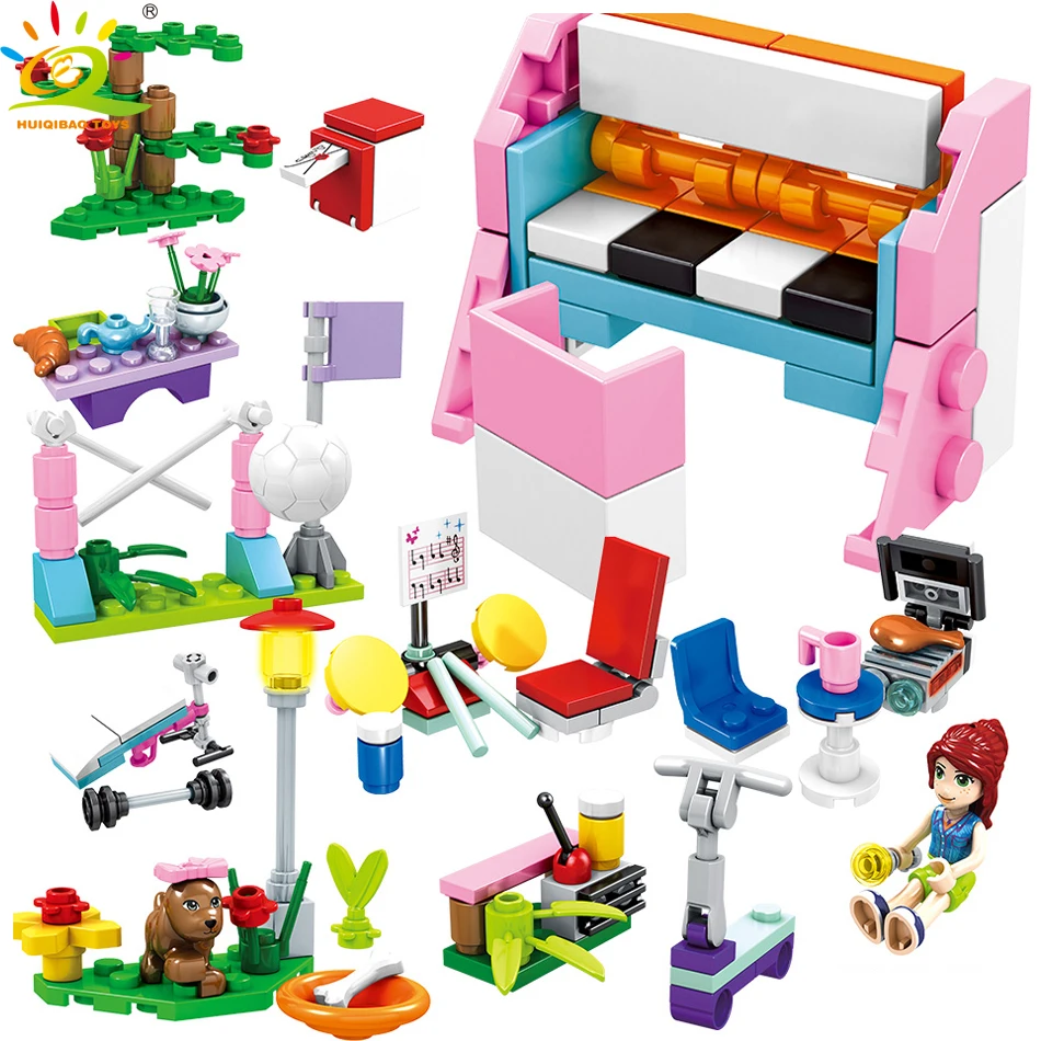 

172pcs Girl House Accessories set Building Blocks legorreta Friends house Figures City DIY Bricks Educational Toy for Children