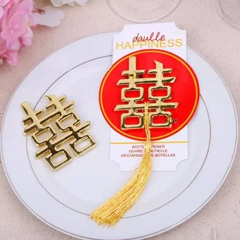 

wedding favor gift and giveaways for guest -- Chinese Asian themed double happiness bottle opener party souvenir 150pcs/lot
