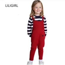 LILIGIRL/Детские хлопковые трикотажные штаны на лямках для девочек; свитер для малышей; комбинезон; детские комбинезоны для мальчиков; сезон осень-зима; комбинезоны; одежда