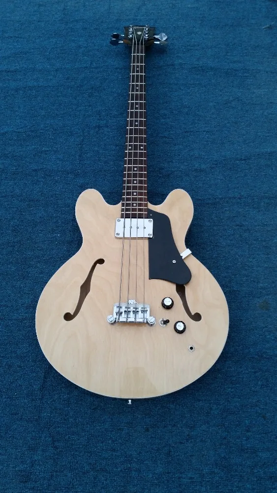 4 Strings Jazz Semi Hollow Electric Bass Guitar you can custom made it  and it is very popular in this year