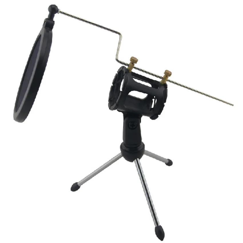 Zerosky Black Desktop Microphone Stand Table Plastic Mini Mic Clip