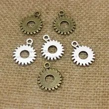 23*17mm Vintage Trendy Steampunk biegów Charms metalowe ze stopu cynku Cameo małe koło zębate biżuteria wisiorek 30 sztuk