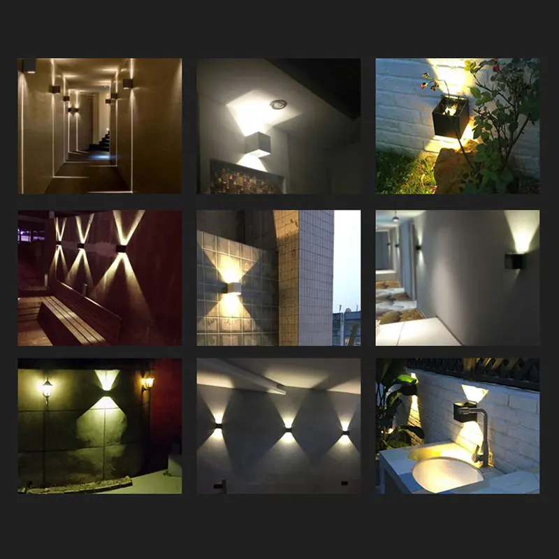 

IP65 Waterproof 6W indoor outdoor Led Wall Lamp modern Aluminum Adjustable Surface Mounted Cube Led Garden Porch Light