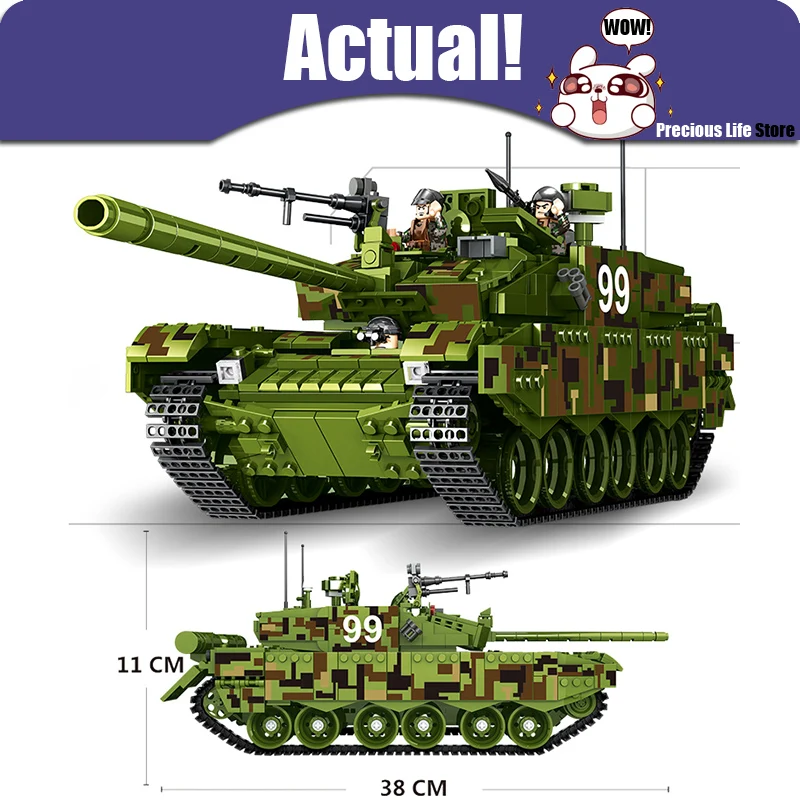 

New Theme Tank 1339pcs Legoingly Technic Military Model Building Blocks CHINA Type 99 Main Battle Tank World Toys For Children