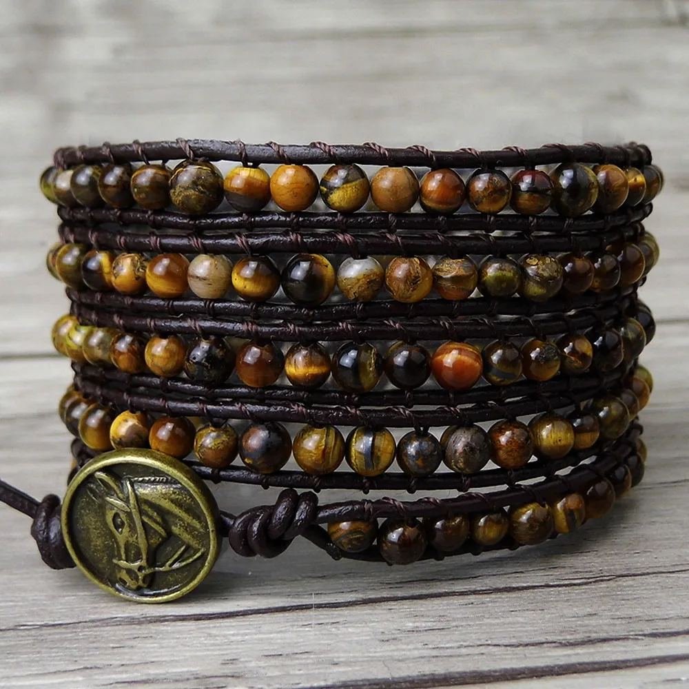 Us 19 9 Boho 5 Wrap Bracelet Gypsy Leather Tiger Eye Stone Beads Natural Jewelry Yoga In Bracelets Us 19 9 Boho 5 Wrap Bracelet Gypsy Leather Tiger Eye Stone Beads Natural Jewelry Yoga In Bracelets