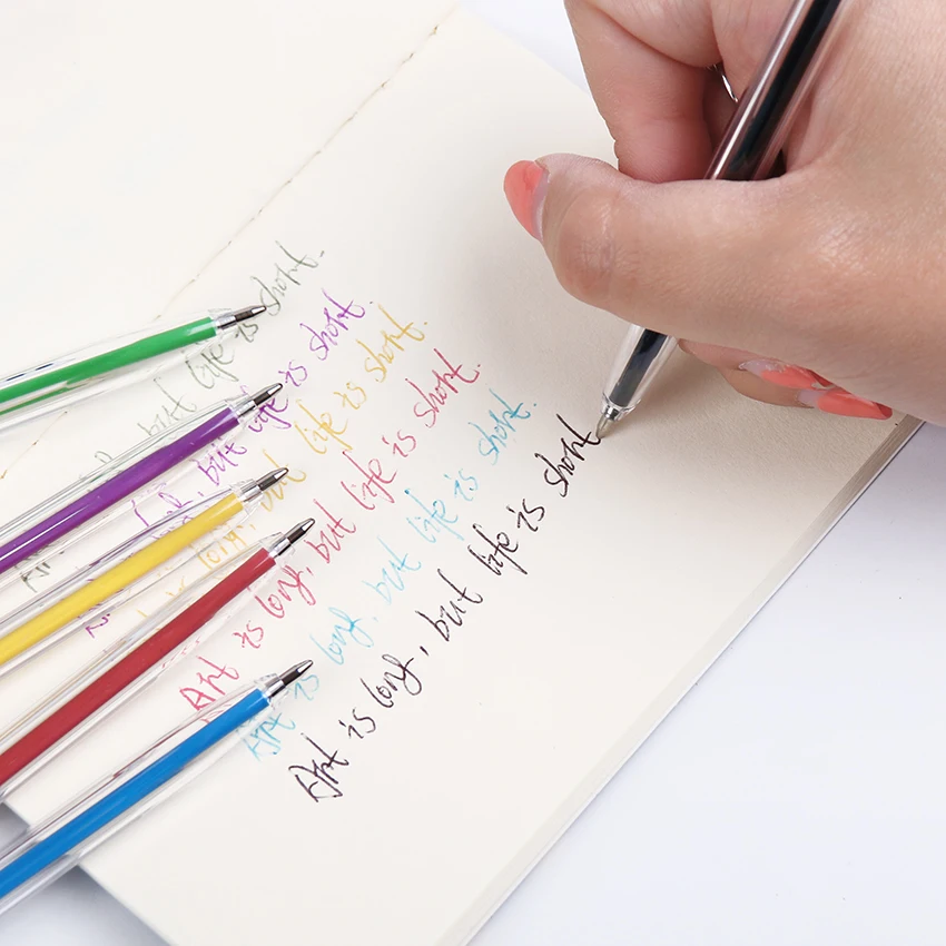 

6PCS/set Color Ballpoint Pen 0.7mm 6 Colors Ink Korea Creative Pen for School Office Escolar Material 6582-6