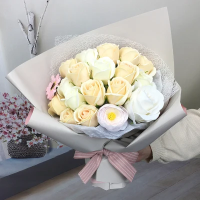 Романтическое мыло для подружки на день рождения, подарочное мыло, букет цветов, креативный подарок на День учителя - Color: 14