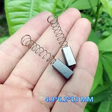 5 шт./лот, щетки, электроинструмент, Угольная щетка с пружиной 4,9*6,2*13 мм, компонент, углеродная щетка, аксессуары для двигателя