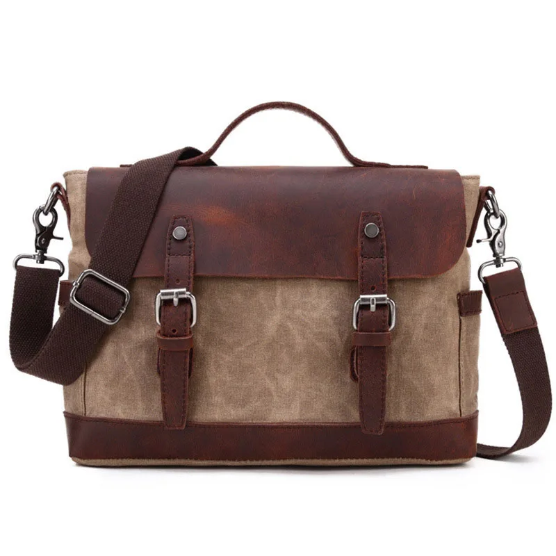 LAPOE Men Messenger Bags waterproof Canvas Men vintage Handbags Travel