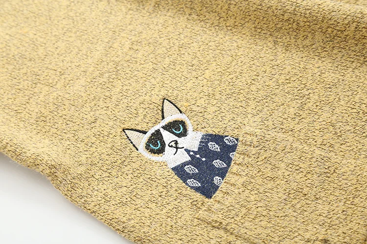 Japanese Style Cartoon Pullover Sweater Autumn Winter New Fashion Woman Knit Sweaters O-Neck Long-Sleeved Pocket Cat Sweater CH750 (9)