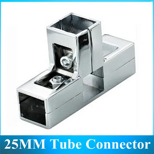 

25mm Square Ttube T Connector / Shelves Racks Display Square fitting for Stainless Steel Tube 8pcs