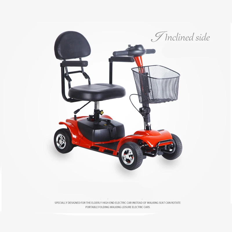 

180W Electric Disabled Old Men Four-Wheels Scooter Mini Power-Driven Collapsible Moped Portable Fallow 24V Free Shipping New