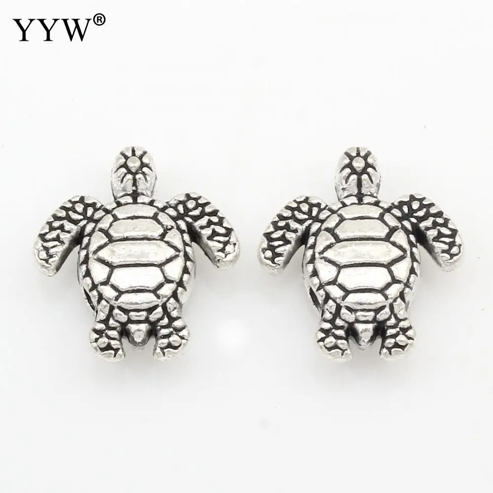 

32pcs/Bag Cute Animal Beads Silver Color Turtle Necklace Jewelry Making Diy Tortoise Pendant Beads Charm Accessories Handmade