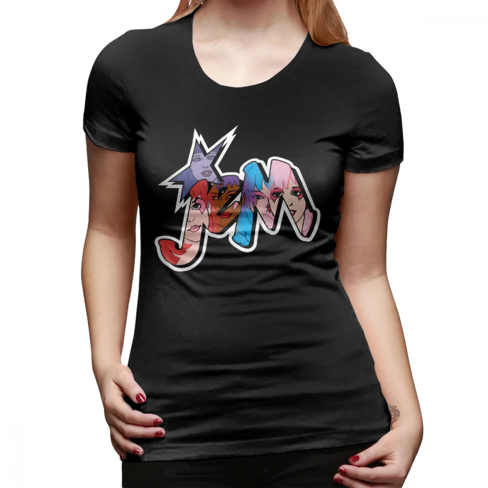 She Ra T-Shirt Jem And The Holograms Logo Group Color T Shirt Kawaii Graphic Women tshirt Plus Size Silver Ladies Tee Shirt