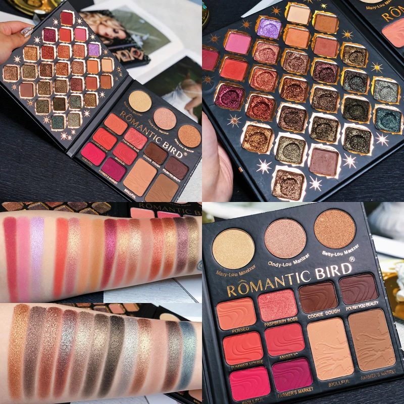 

Make Up 41 Colors Eye Shadow Pallete Matte Shimmer Glitter Eyeshadow Palete Face Blush Warm Color Powder Highlighter Pallete